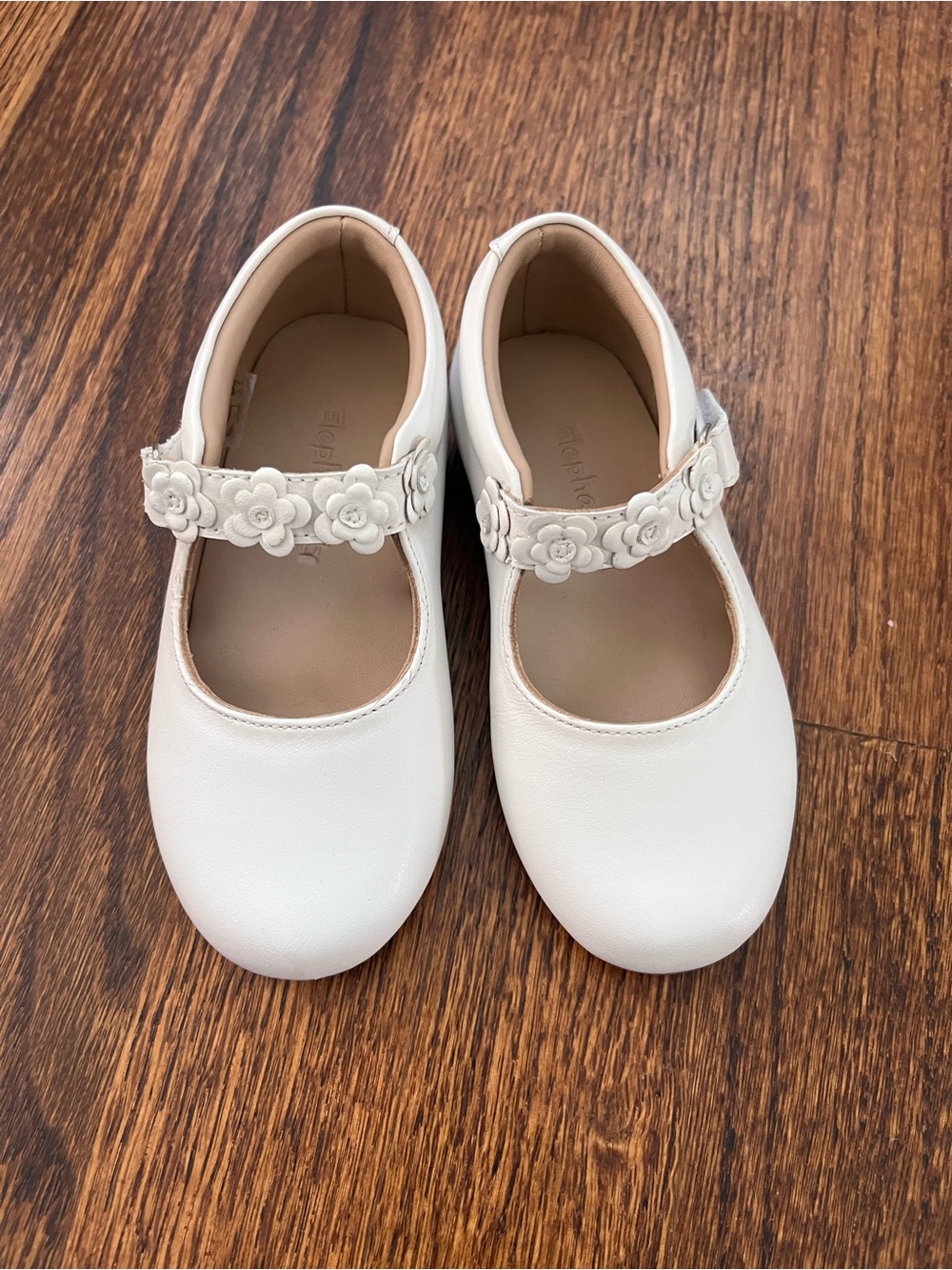 Elephantito White Floral Mary Jane Dress Shoes